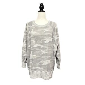 Aerie Camouflage Crewneck Sweatshirt Pullover Oversized‎ Gray Women's Size M